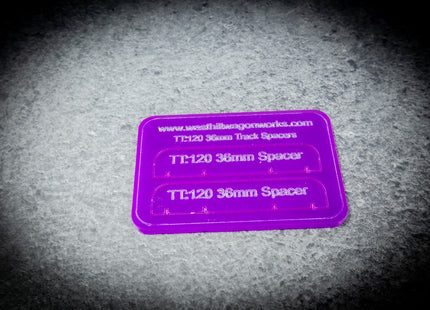 TT:120 Track Guide Templates - 36mm Track Centre Spacer (Pack of 2)