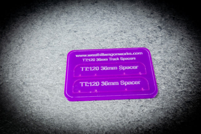 TT:120 Track Guide Templates - 36mm Track Centre Spacer (Pack of 2)