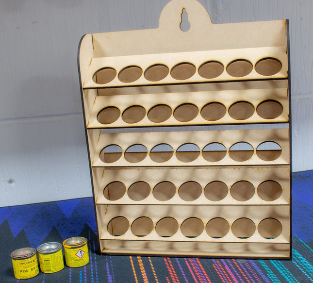 35 Paint Tin Storage Rack - Wall Hanging