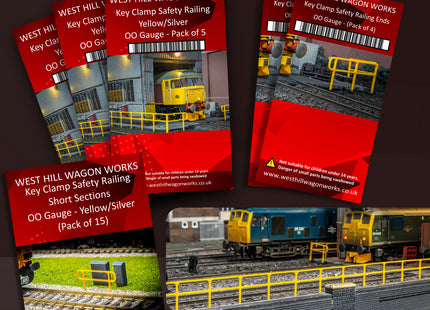 Yellow Key Clamp Railing Mega Pack - OO Gauge