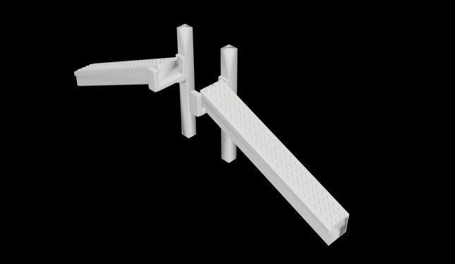 GRC Cable Trunking Raise/Lower Sections - N Gauge (Pair LH/RH)