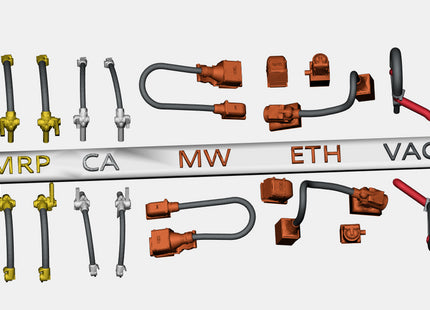 Detailed Pipes and Cables for a Class 50 Locomotive - OO Gauge (SET 22)