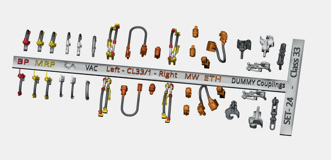 Detailed Pipes and Cables for a Class 33 Locomotive - OO Gauge (SET 24)