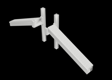 GRC Cable Trunking Raise/Lower Sections - TT:120 Scale (Pair LH/RH)