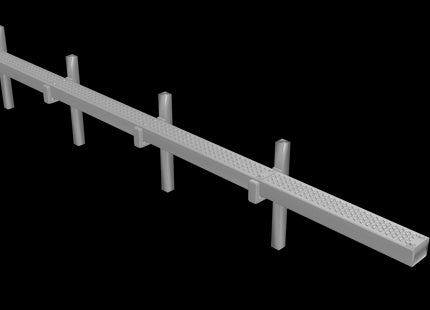 GRC Cable Trunking Raised Straight Sections - TT:120 Scale (Pack of 4)