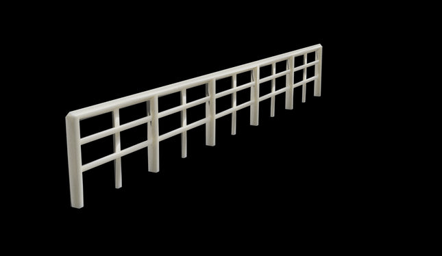White Wooden Lineside Fencing OO Gauge (Pack of 3 sections)