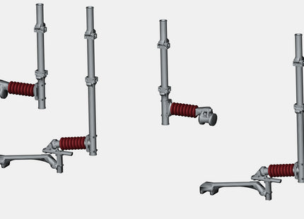 E16-6 - Mk1 OHLE Type A Registration Arms and Catenary Wire Supports Kit for Type A and B Structures (OO Gauge)