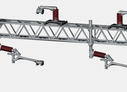 E16-36 - Mk1 OHLE Type D Registration Arms and Catenary Wire Supports Kit for Type D Structures (OO Gauge)