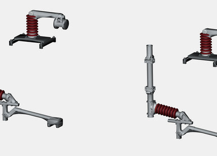 E16-36 - Mk1 OHLE Type D Registration Arms and Catenary Wire Supports Kit for Type D Structures (OO Gauge)