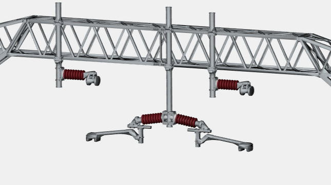 E16-56 - Mk1 OHLE Type E Registration Arm and Catenary Wire Supports Kit for Type E Viaduct Structures (OO Gauge)