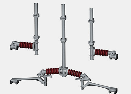E16-56 - Mk1 OHLE Type E Registration Arm and Catenary Wire Supports Kit for Type E Viaduct Structures (OO Gauge)