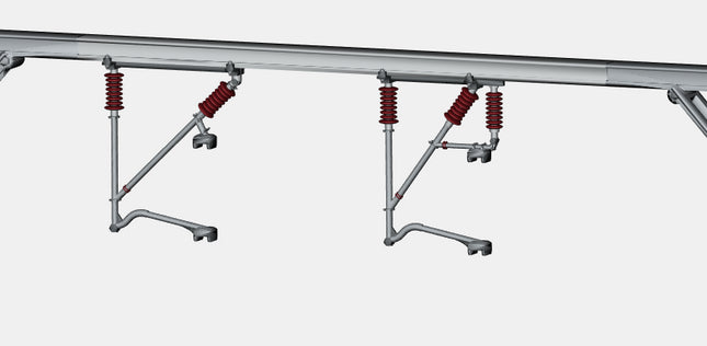E16-76 - Mk1 OHLE Type G Registration Arms / Catenary Wire Supports Kit for Type G Structures (OO Gauge)