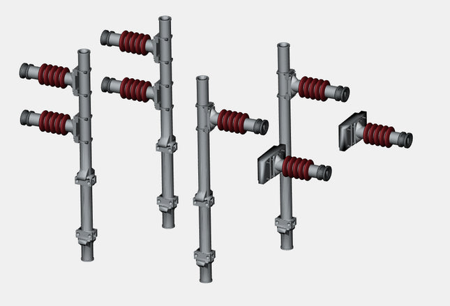 E16-37 - Mk1 OHLE Type D Return Conductor Supports for Type D Structures (OO Gauge)