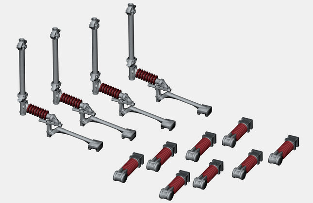 E16-66 - Mk1 OHLE Type F Registration Arms and Wire Anchors Kit for Type F Anchor Portal (OO Gauge)