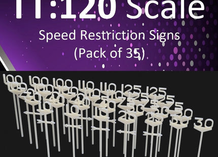 BR Speed Restriction Signs - TT:120 Scale (Pack of 35)