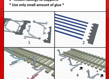 Lineside Shoulder Clearance Safety Barriers - OO Gauge (360mm)