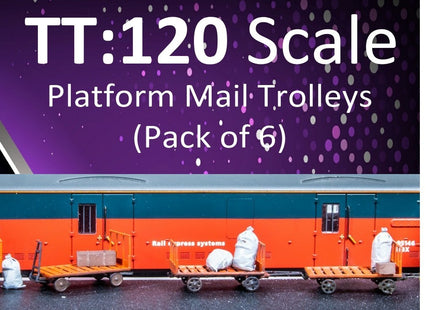 Platform Mail Trolleys - TT:120 Scale (Pack of 6)