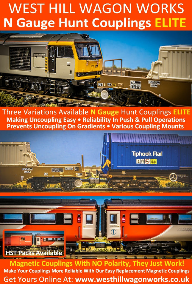 Hunt Magnetic Couplings ELITE - Standard Coupling - 10 Pairs for NEM Sockets - N Gauge