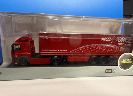 OO Gauge - Oxford Diecast DAF 85 2 Axle 40ft Box Trailer Parcelforce - 1:76 Scale