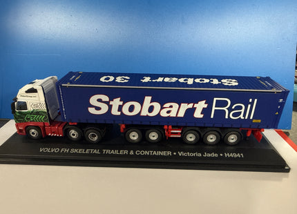 OO Gauge Stobart rail - Volvo FH Skeletal Trailer & Container • Victoria Jade • H4941