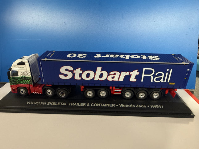OO Gauge Stobart rail - Volvo FH Skeletal Trailer & Container • Victoria Jade • H4941