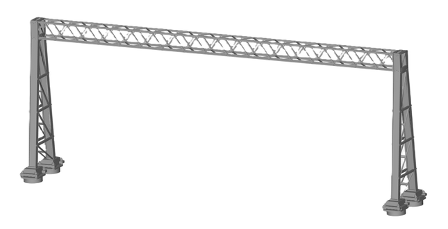 E12-11 - N-Gauge OHLE - 1500vDC - A-Frame Structure Kit for 4-Track (130mm Span)