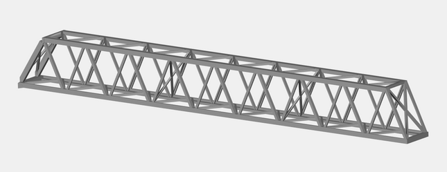 E16-18 - Mk1 OHLE 100mm Cantilever Lattice Span for Type A,B & C Structures (OO Gauge)