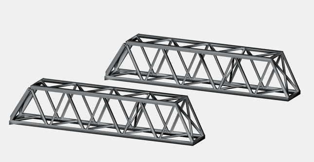 E16-19 - Mk1 OHLE 55mm Cantilever Lattice Spans (Pack of 2) for Type A,B & C Structures (OO Gauge)