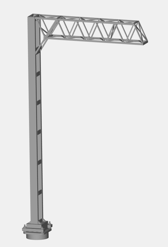 E16-28 - Mk1 OHLE Type C Structure Kit - Cantilever Tall Mast for Single Track (OO Gauge)