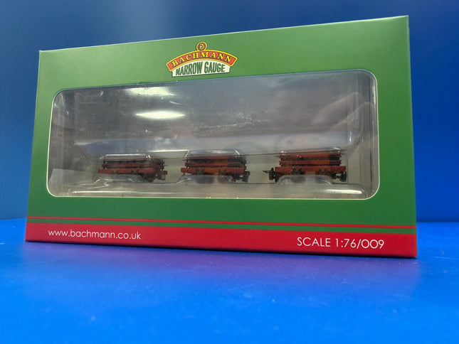 Bachmann 009 Narrow Gauge Triple Pack 4 Wheel Slate Wagons With Loads (1021)