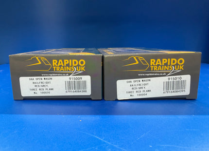 Rapido OAA Open Wagon Set of 2 - Railfreight Red & Grey - 100020 & 100004.  (1030)