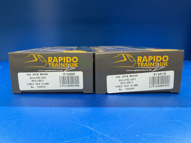 Rapido OAA Open Wagon Set of 2 - Railfreight Red & Grey - 100020 & 100004.  (1030)