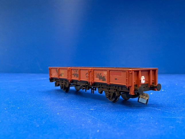 Graham Farish OCA Dropside Open Wagon BR Rail Freight Red Weathered - 377-553 Dummy Tail Lamp Fitted  (1036)