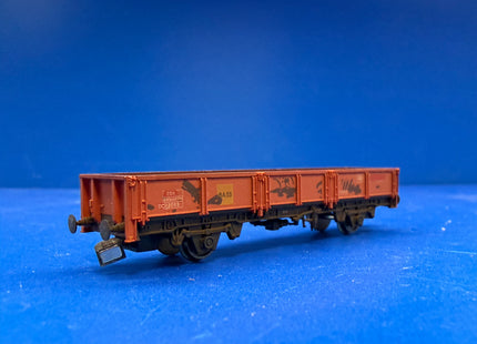 Graham Farish OCA Dropside Open Wagon BR Rail Freight Red Weathered - 377-553 Dummy Tail Lamp Fitted  (1036)
