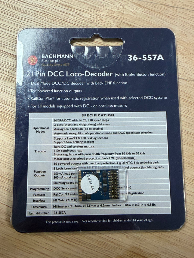 Bachmann 36-557A 21 DCC Decoder
