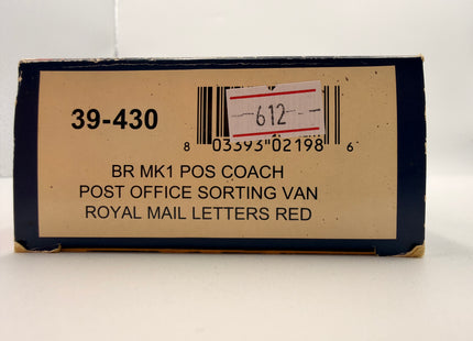 Bachmann BR Mk1 POS Post Office Sorting Van Royal Mail Letters Red 39-430