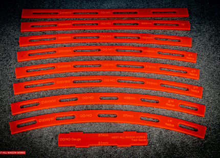 OO/HO Gauge Track Guide Templates - Standard Set (Code 75/83/100)