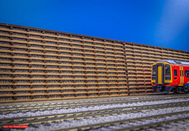 Wooden Crib Tall Retaining Wall Kit 8cm high x 40cm length Kit K53 (OO Gauge)