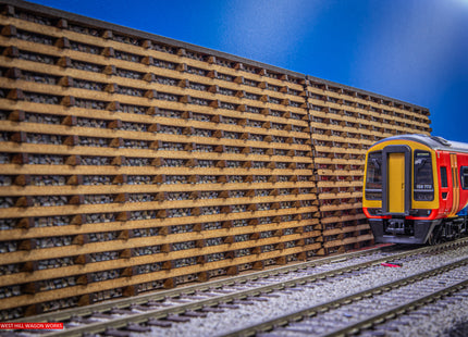 Wooden Crib Tall Retaining Wall Kit 8cm high x 40cm length Kit K53 (OO Gauge)