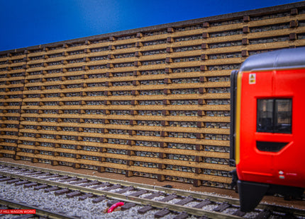 Wooden Crib Tall Retaining Wall Kit 8cm high x 40cm length Kit K53 (OO Gauge)
