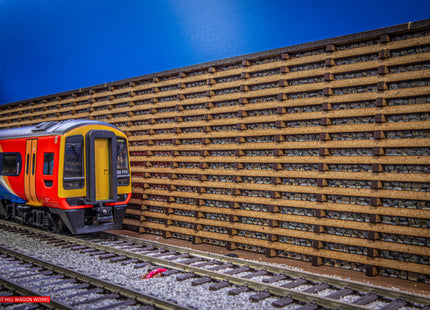 Wooden Crib Tall Retaining Wall Kit 8cm high x 40cm length Kit K53 (OO Gauge)