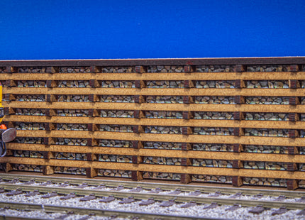 Wooden Crib Retaining Wall Kit 4.3cm high x 40cm length Kit K52 (OO Gauge)