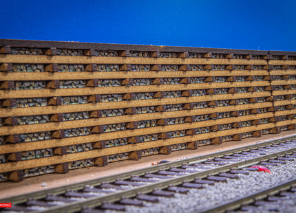 Wooden Crib Retaining Wall Kit 4.3cm high x 40cm length Kit K52 (OO Gauge)