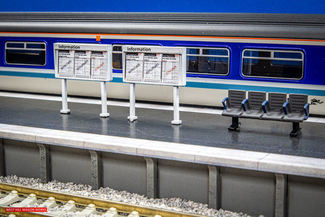 1980s Style Platform Timetable Boards - Pack of 4 - OO Gauge