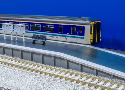 Double Sided Concrete Platform Kit - Straight Sections (2x26cm Sections) OO Gauge