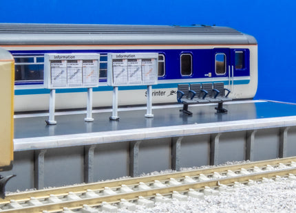 Double Sided Concrete Platform Kit - Straight Sections (2x26cm Sections) OO Gauge