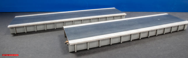 Double Sided Concrete Platform Kit - Straight Sections (2x26cm Sections) OO Gauge