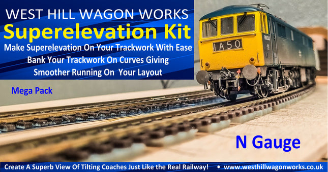 Track Superelevation Kit - Mega Pack - N Gauge Code 55/80