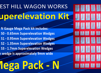 Track Superelevation Kit - Mega Pack - N Gauge Code 55/80