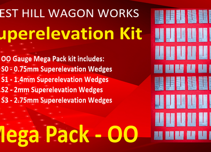 Track Superelevation Kit - Mega Pack - OO Gauge Code 75/100